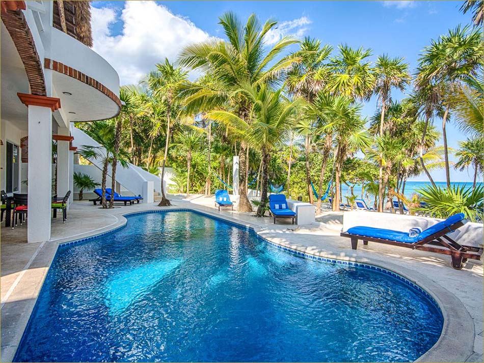 Beachfront  Akumal Mexico luxury Mexican villa